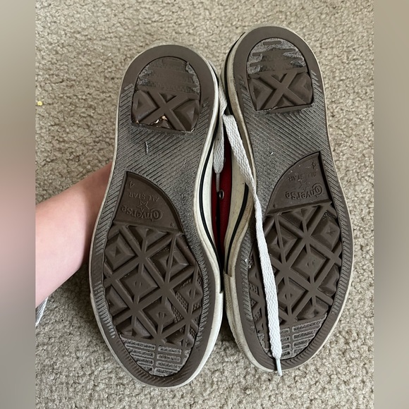 all red converse low tops